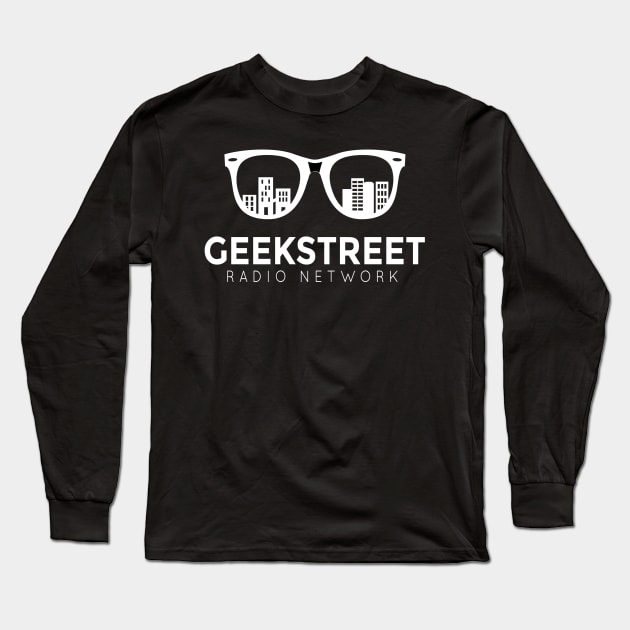 Geek Street Radio Logo White Out Long Sleeve T-Shirt by geekstreet
